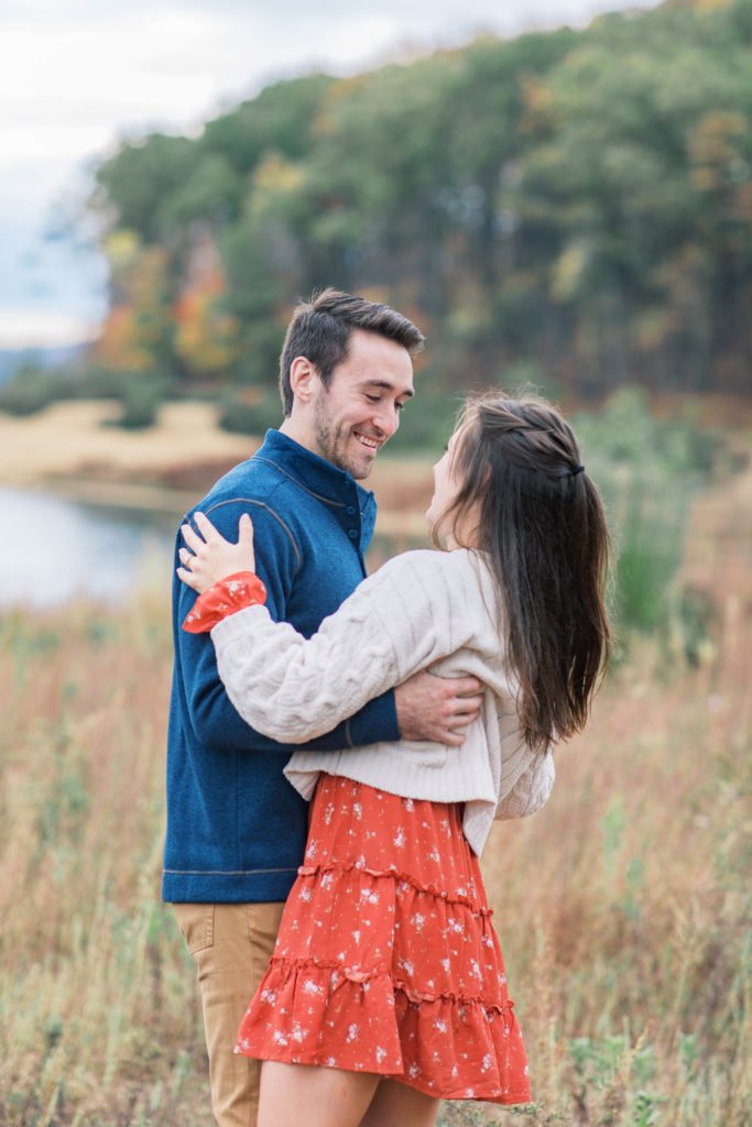 Round Valley Reservoir Engagement by Katie Trauffer Photography   New Jersey Wedding Photographer I Fall Engagement Session I New Jersey Engagement Session 