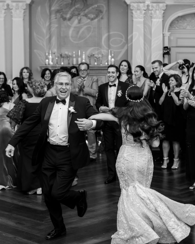 traditional italian dance with bride and groom's father - Park Savoy Wedding Photography