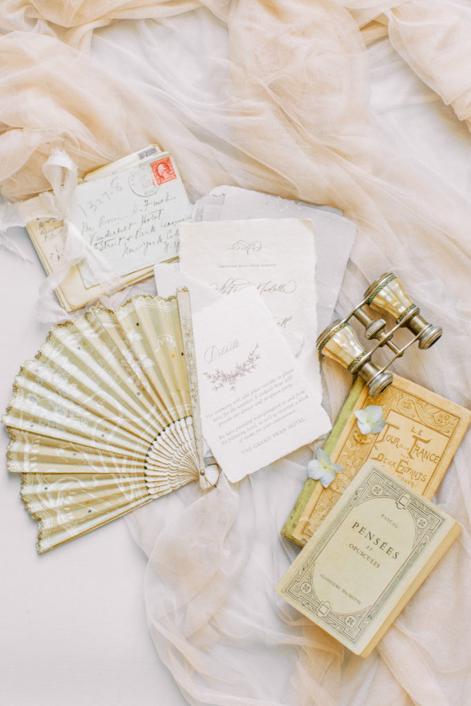Invitation Details at French Chateau Wedding