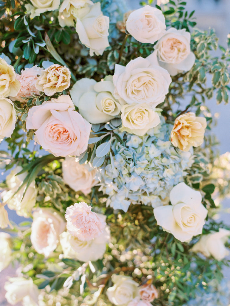 Roses and Hydrangeas at Chateau de Courtomer Wedding