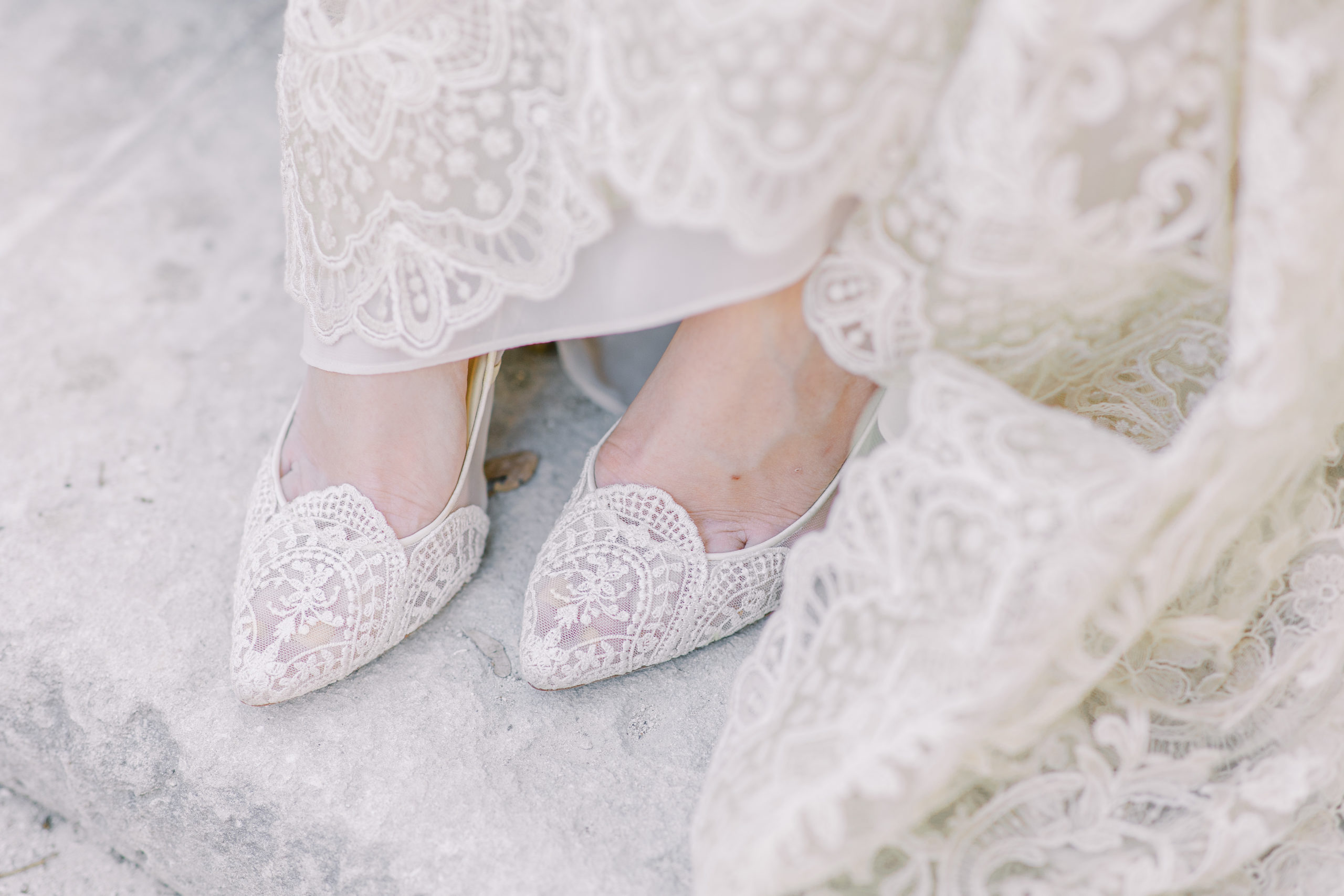 close up of bella belle wedding shoes
