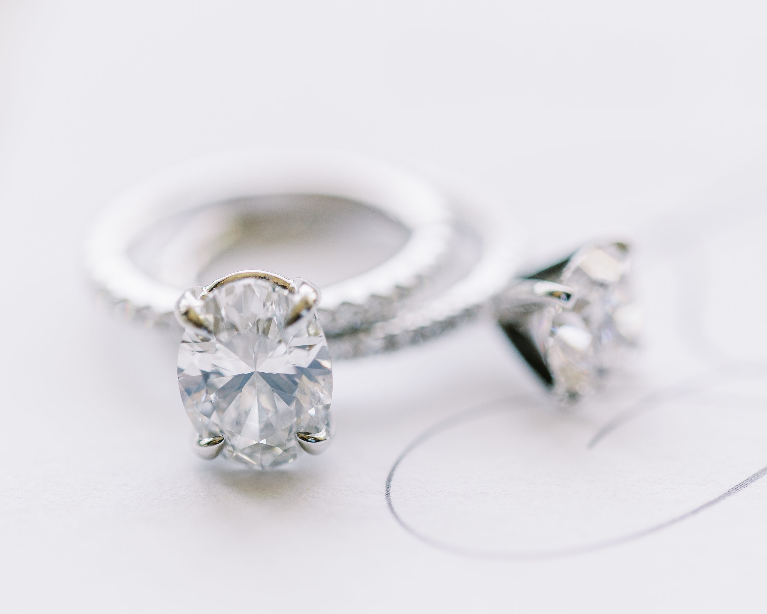 Up close view of wedding rings for a Romantic Park Chateau Wedding Photography