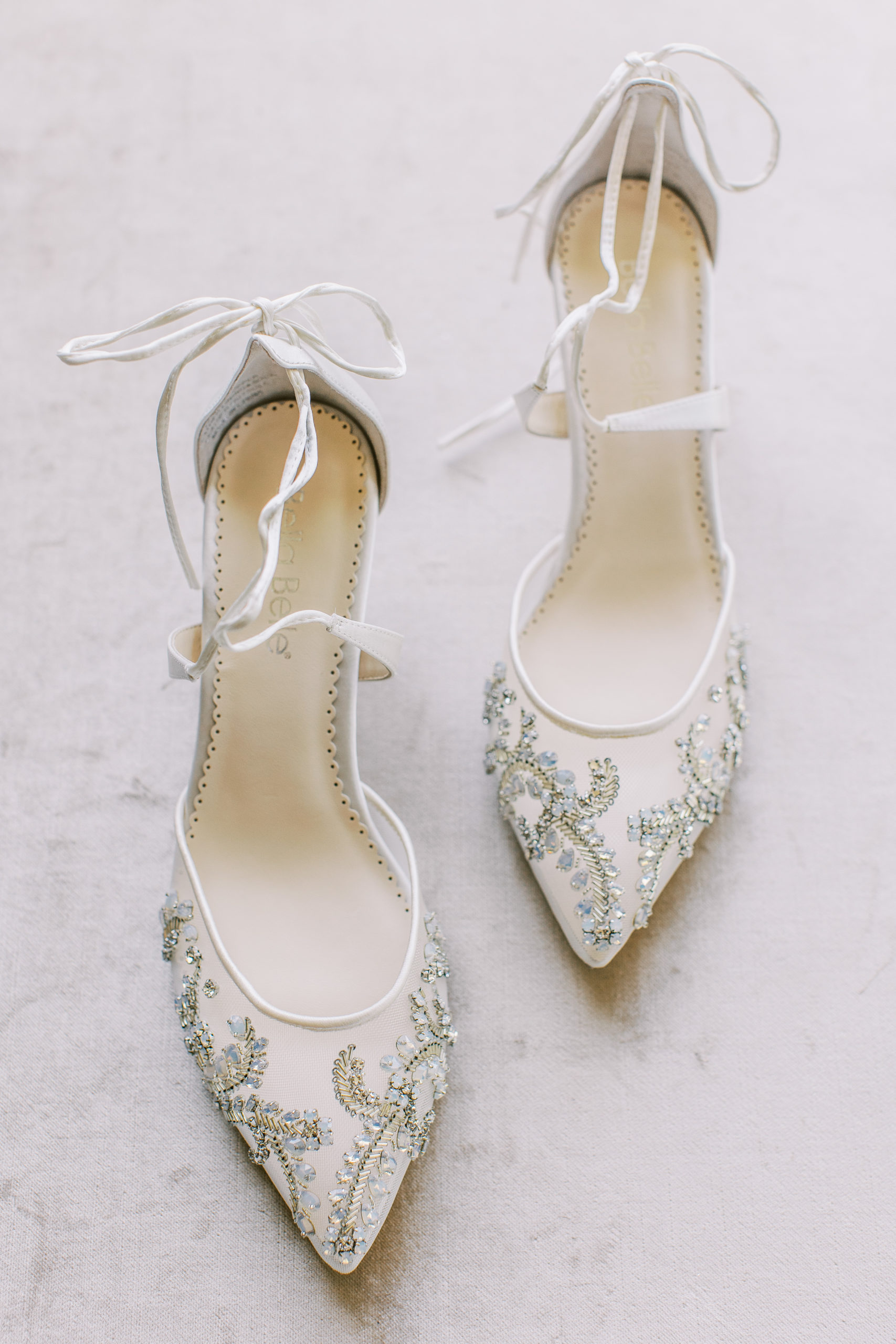 Bella Belle ivory and light blue wedding heels 