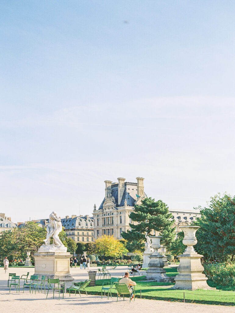 tuileries garden photographed on film in afternoon light