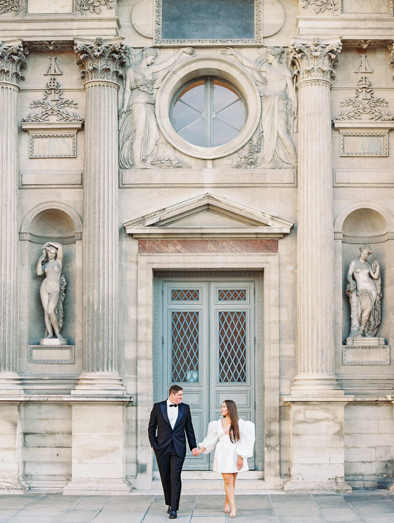 Film Paris Engagement Session by Paris Destination Wedding Photographer Katie Trauffer