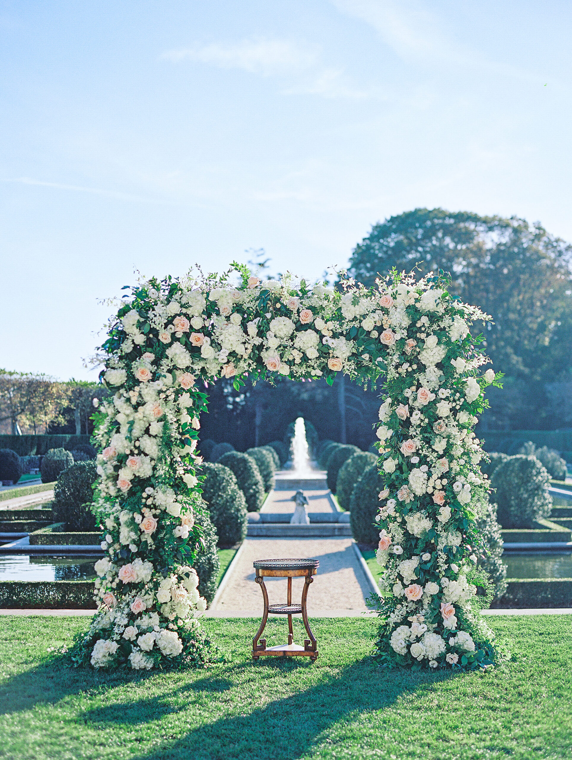 French Garden Oheka Castle Wedding by Film Destination Wedding Photographer Katie Trauffer