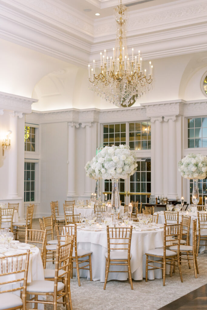 Timeless Park Chateau Wedding by Destination Film Wedding Photographer Katie Trauffer regal white and gold ballroom