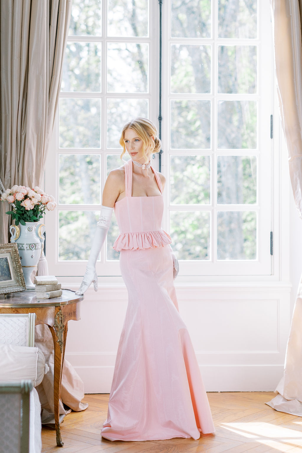 French Chateau Wedding Bridal Portrait