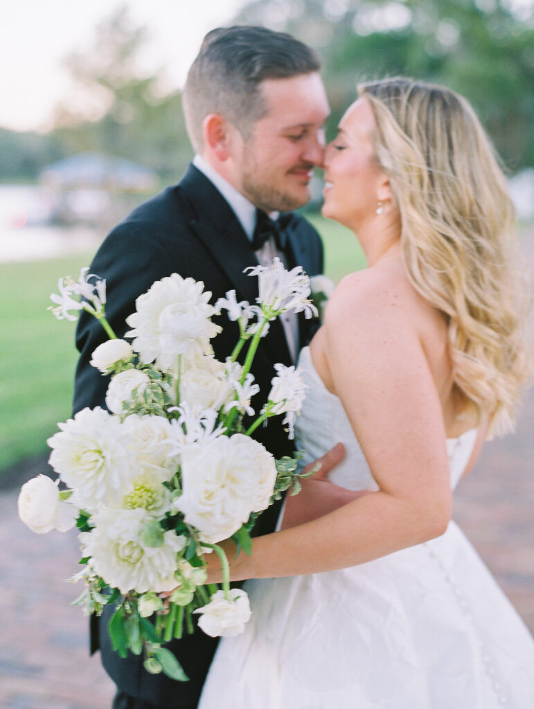 Luxury Waterfront Garden Wedding photographed by film wedding photographer Katie Trauffer