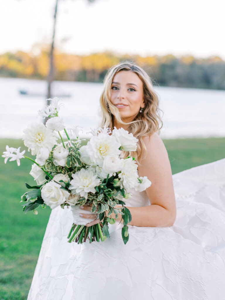 Luxury Waterfront Garden Wedding photographed by film wedding photographer Katie Trauffer