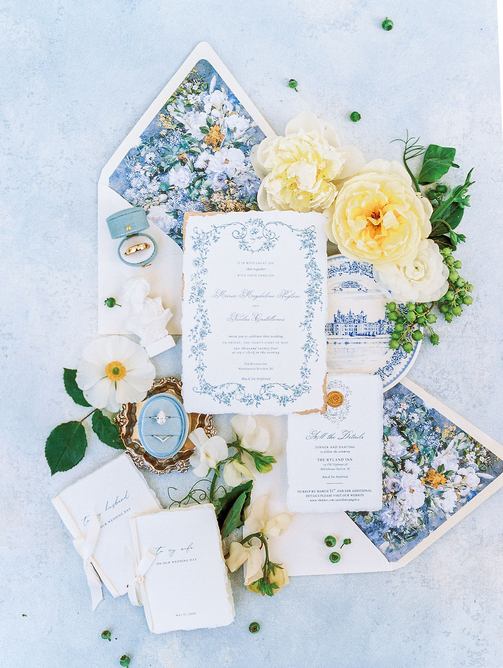 Ryland Inn Wedding Invitation Suite with Romantic French Details