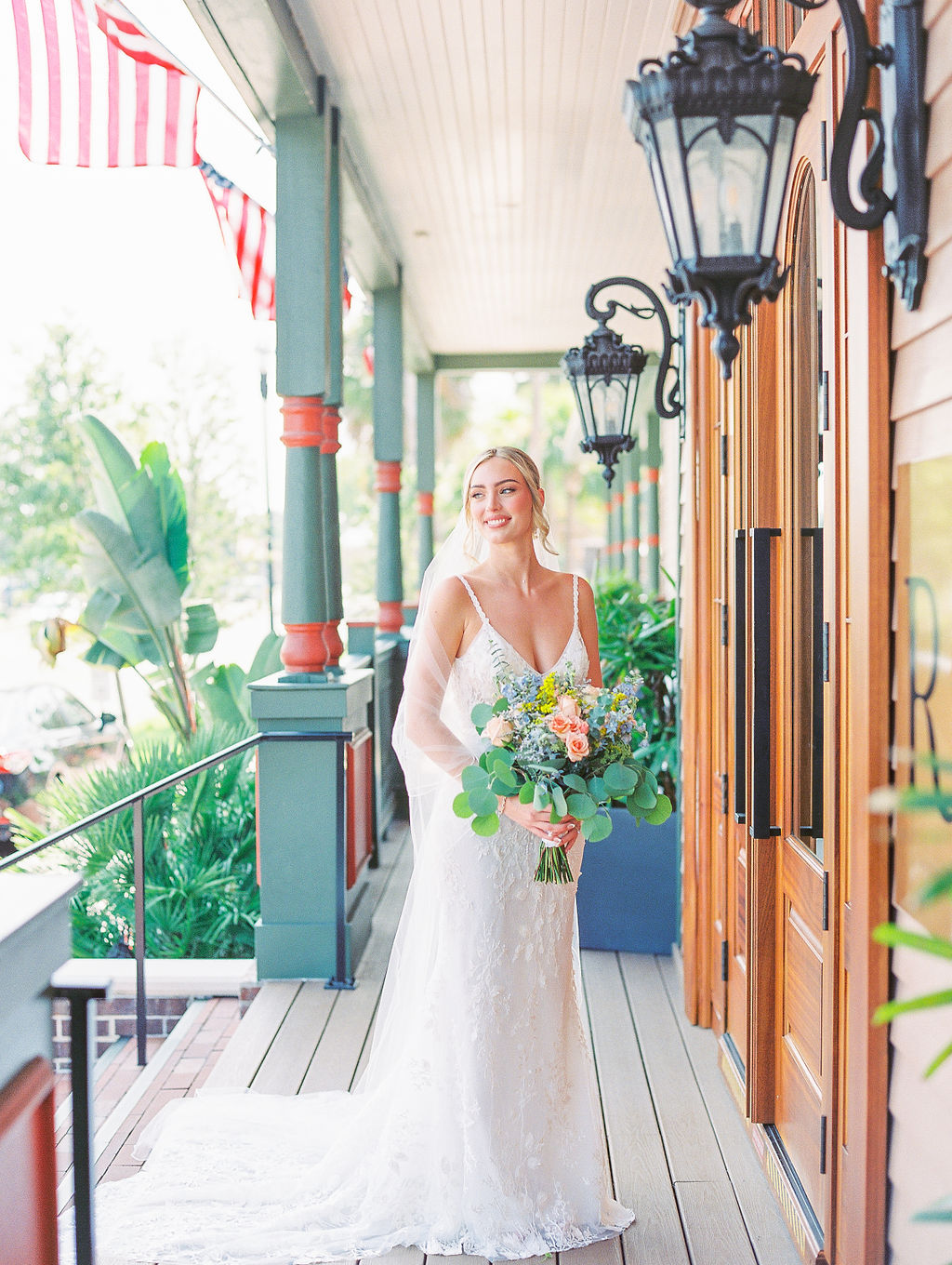 colorful St Augustine Wedding bridal portrait