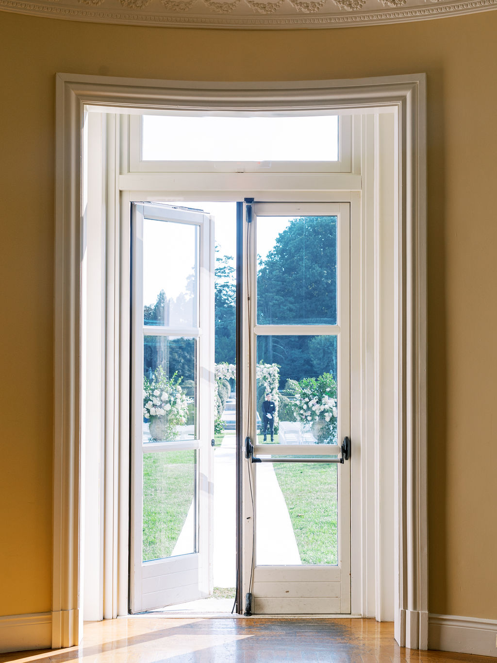 doorway to enter oheka castle garden ceremony